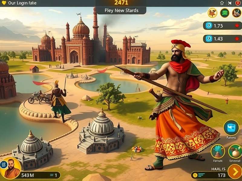 Rajputana Raid Ruckus gameplay screenshot showing medieval Indian battlefield